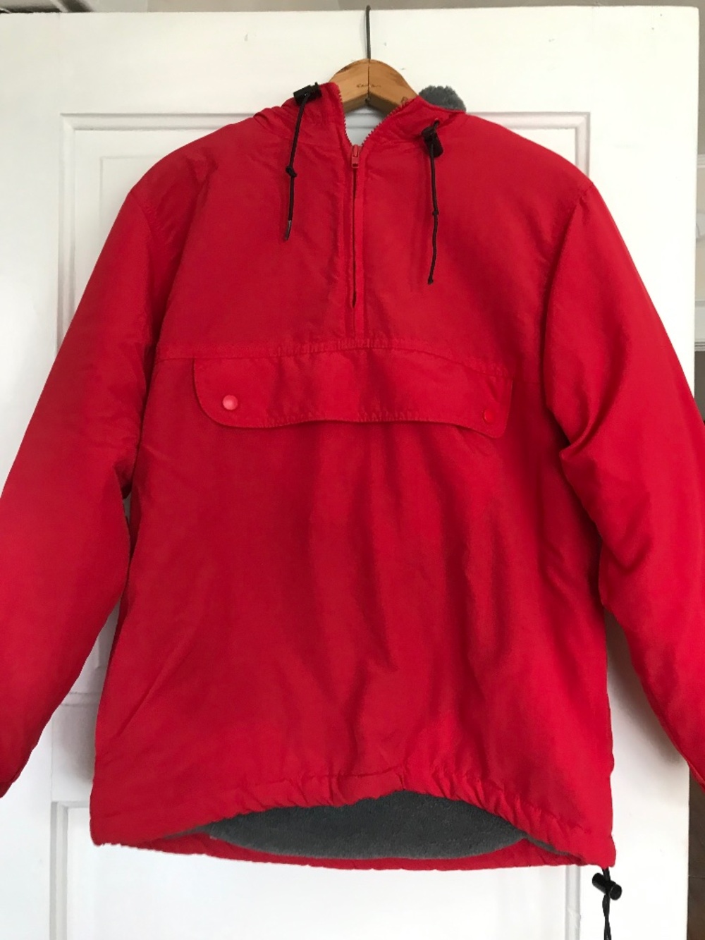 Vintage J Crew Oarsman Fleece Anorak‎ Jacket 1/4 Zip Red Mens/Unisex Size XS USA